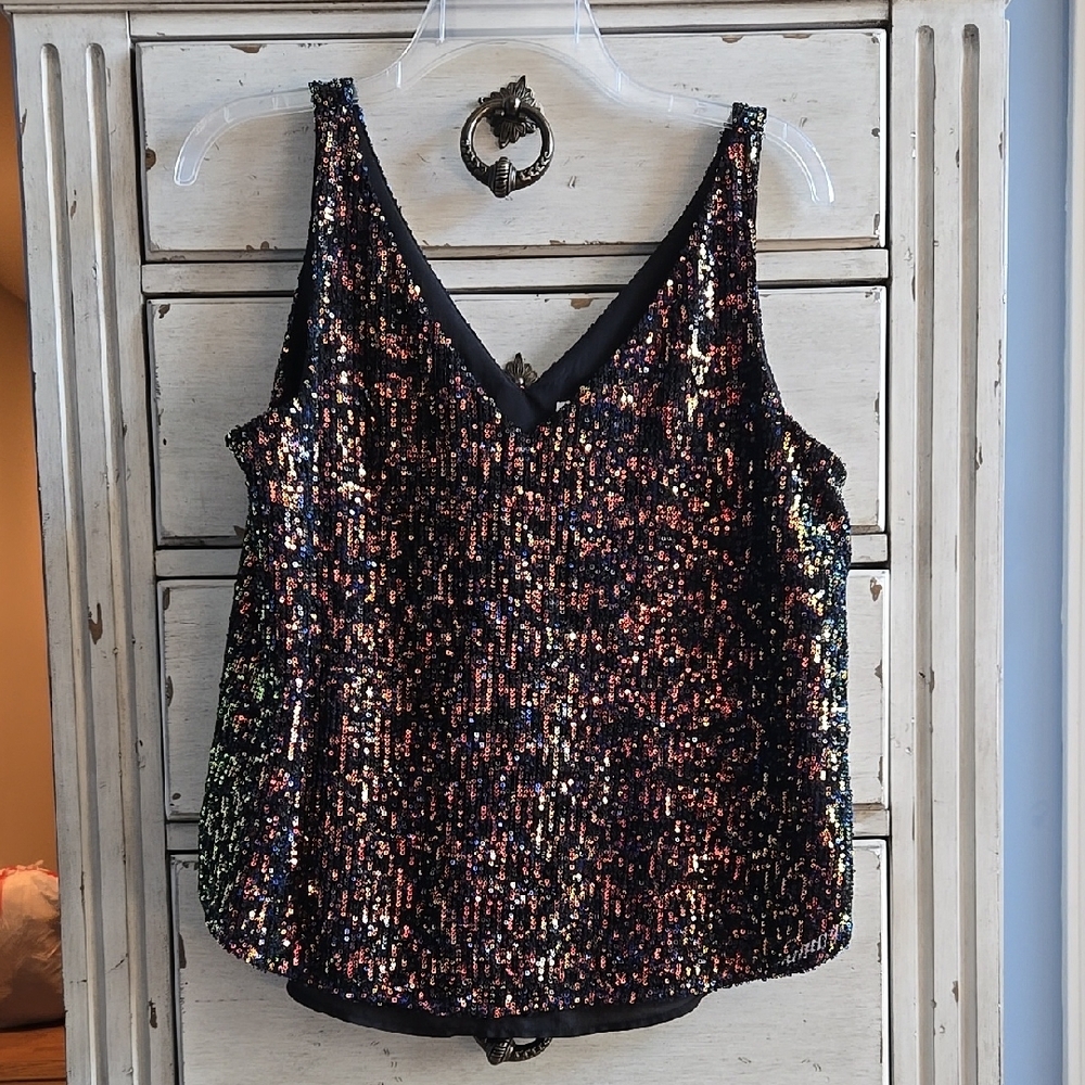 Sequin Black and Gold Women's Top